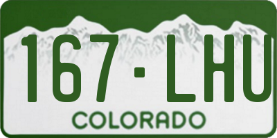 CO license plate 167LHU