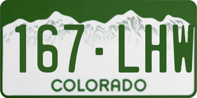 CO license plate 167LHW