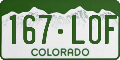 CO license plate 167LOF