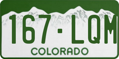 CO license plate 167LQM