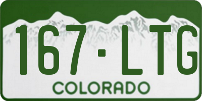 CO license plate 167LTG