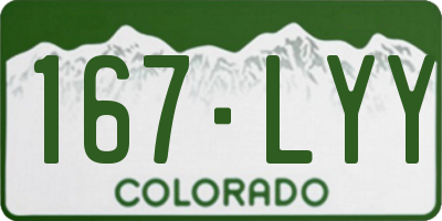 CO license plate 167LYY
