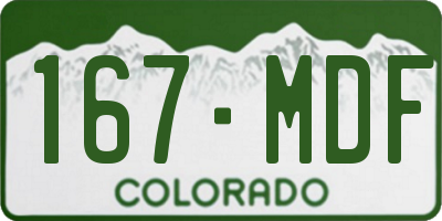 CO license plate 167MDF