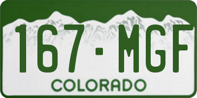 CO license plate 167MGF