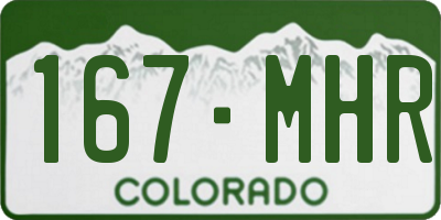 CO license plate 167MHR