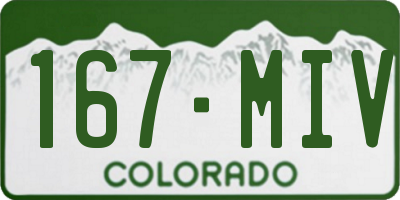 CO license plate 167MIV
