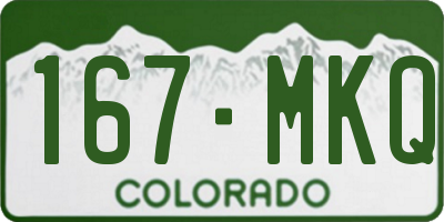 CO license plate 167MKQ