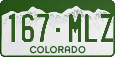 CO license plate 167MLZ