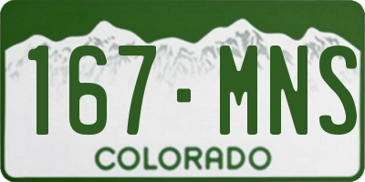 CO license plate 167MNS
