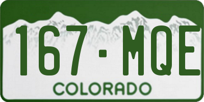 CO license plate 167MQE