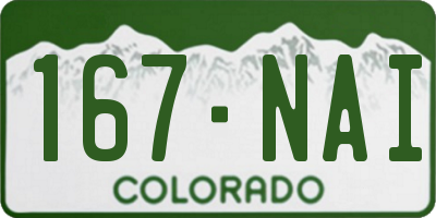 CO license plate 167NAI