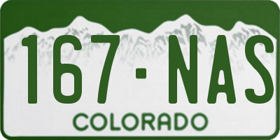 CO license plate 167NAS