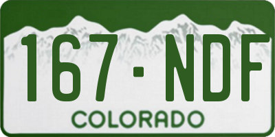 CO license plate 167NDF