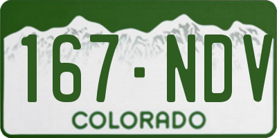 CO license plate 167NDV