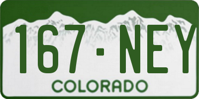 CO license plate 167NEY