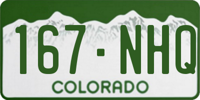 CO license plate 167NHQ