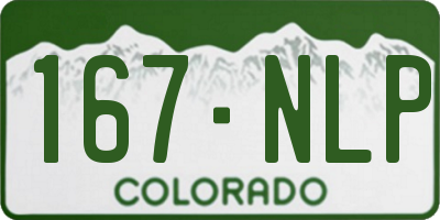 CO license plate 167NLP