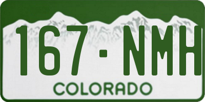 CO license plate 167NMH