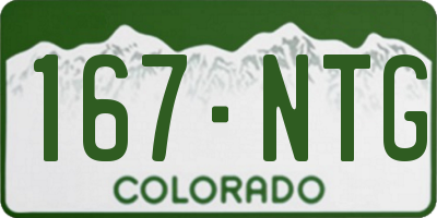CO license plate 167NTG