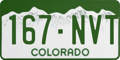 CO license plate 167NVT
