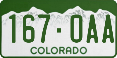 CO license plate 167OAA
