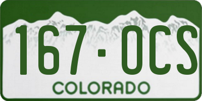 CO license plate 167OCS