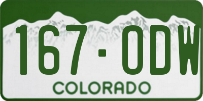 CO license plate 167ODW