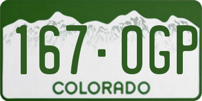 CO license plate 167OGP