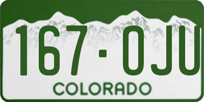 CO license plate 167OJU