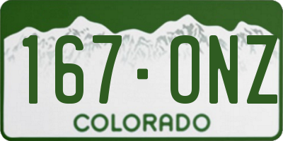 CO license plate 167ONZ