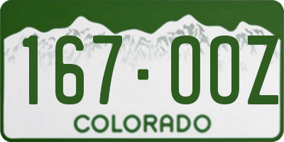 CO license plate 167OOZ