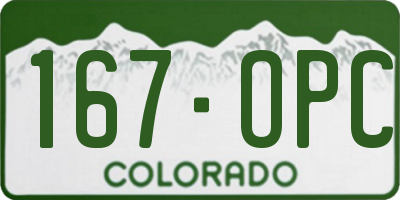 CO license plate 167OPC