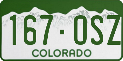 CO license plate 167OSZ