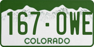 CO license plate 167OWE