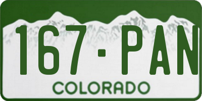 CO license plate 167PAN