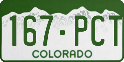 CO license plate 167PCT