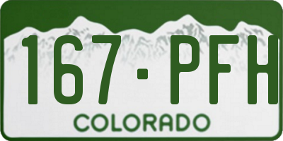 CO license plate 167PFH
