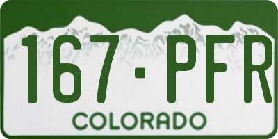 CO license plate 167PFR