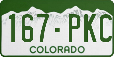 CO license plate 167PKC