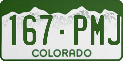 CO license plate 167PMJ