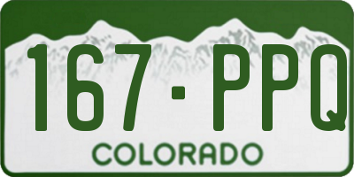 CO license plate 167PPQ