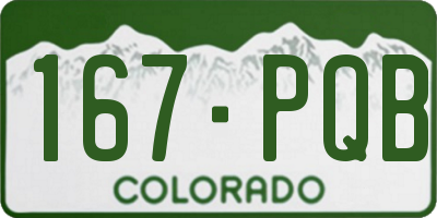 CO license plate 167PQB