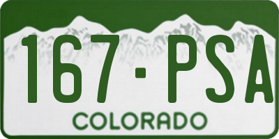 CO license plate 167PSA