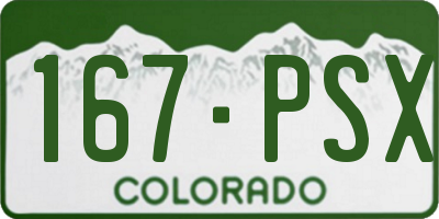 CO license plate 167PSX