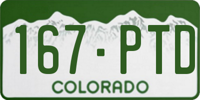 CO license plate 167PTD