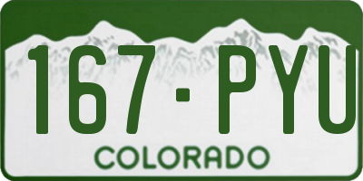 CO license plate 167PYU