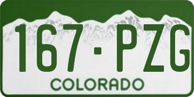 CO license plate 167PZG