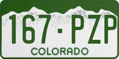 CO license plate 167PZP