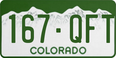 CO license plate 167QFT