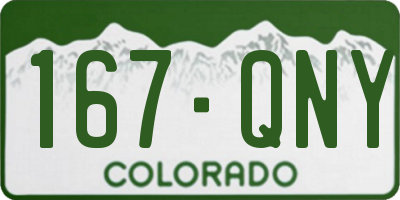CO license plate 167QNY